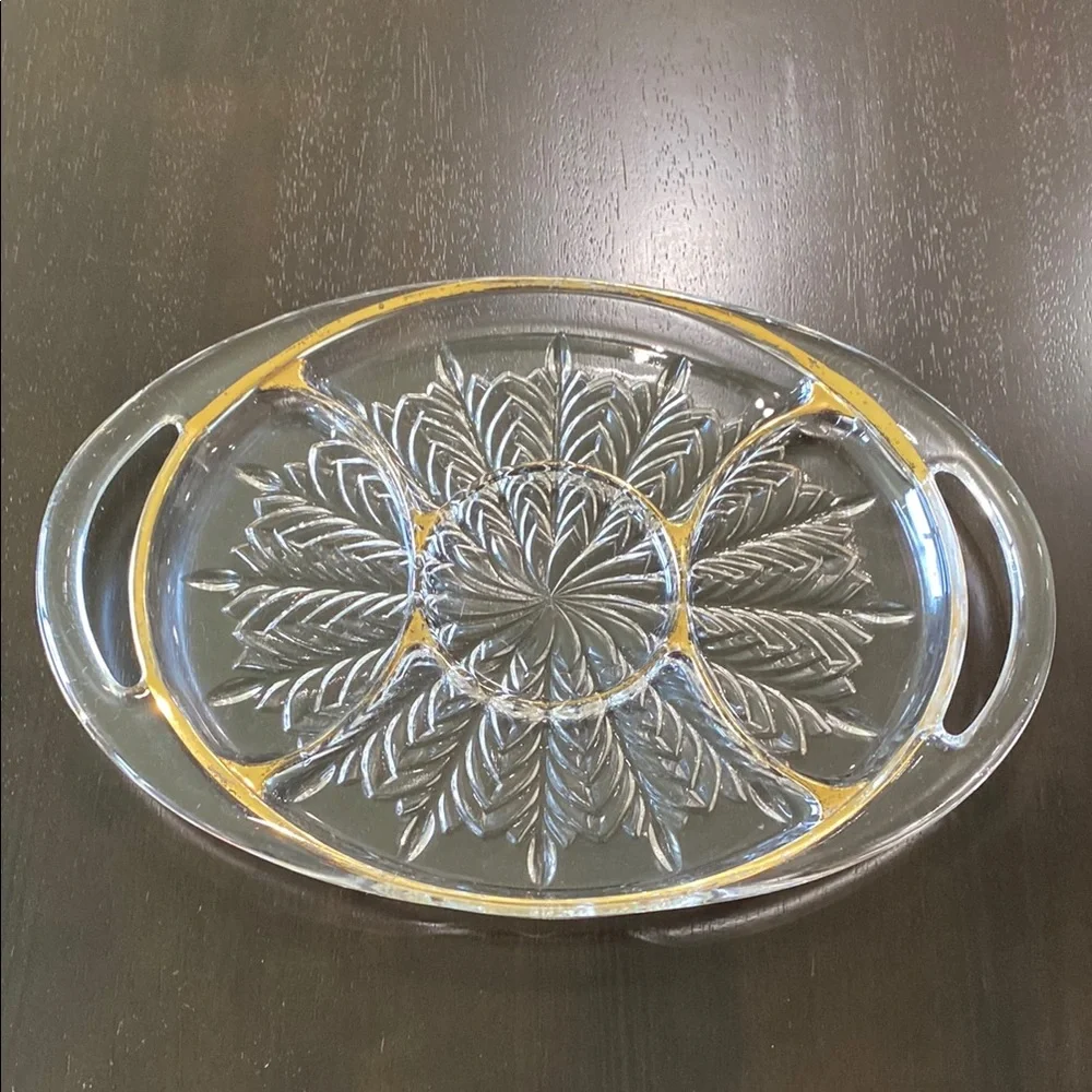 1950’s Vintage Jeanette Feather Pattern 5 Part Relish Tray!